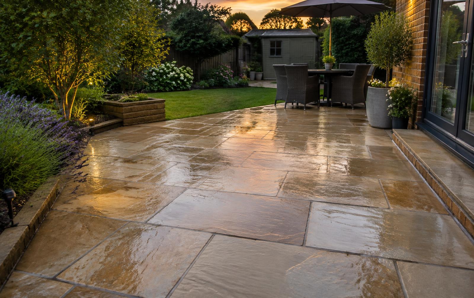Freshly cleaned patio